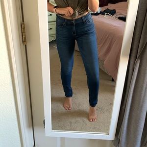 Hudson Dark Wash Straight Jeans.